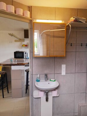 Suihku, pyyhkeet, saippua, vessapaperi