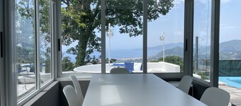 The Cin: villa with swimming pool surrounded by forest. Fabulous sea view.