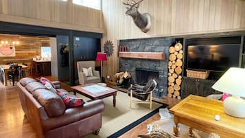 Smart TV, chimenea y reproductor de DVD