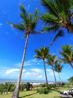 On the beach, white sand