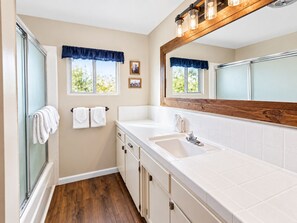 Bathroom - Knotty Hideawa - Foosball, Fireplace, Deck, Fire Pit, BBQ (Big Bear City)