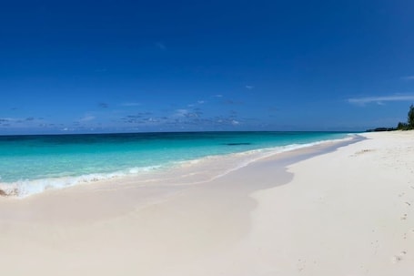 On the beach. Cottages on most stunning pink sand beach