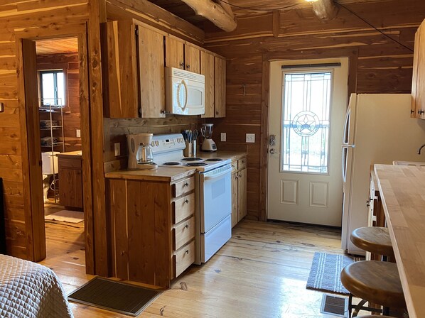 Standard Cabin | Private kitchen | Full-size fridge, microwave, oven, stovetop
