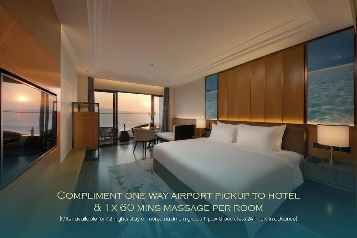 Premium Double Room, Ocean View | 2 bilik tidur, peralatan tempat tidur premium, busa memori