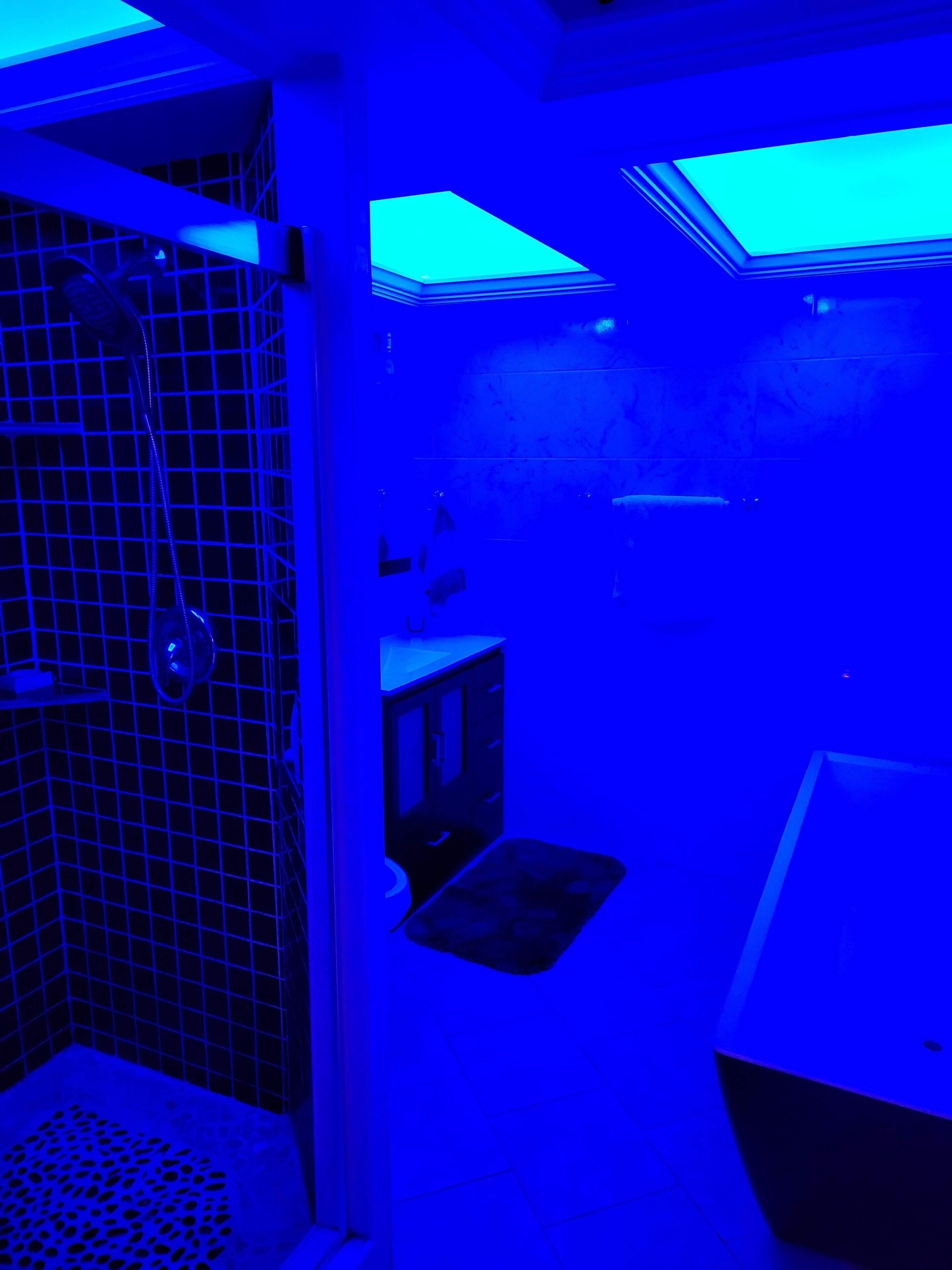 Dusche, Handtücher, Seife, Shampoo