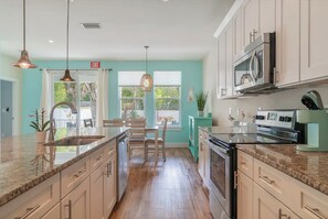 Fridge, microwave, oven, stovetop - Pool & Hot Tub Home (St. Augustine)