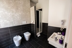 Shower, hair dryer, bidet, towels - Cineroma Appartment (Roma)