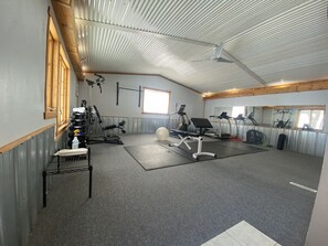 Stay fit on the go with our fully equipped gym featuring treadmills, stationary bikes, and free weights.