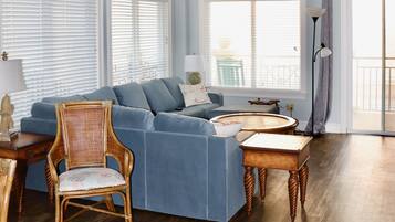 Smart TV, DVD player, books, video library