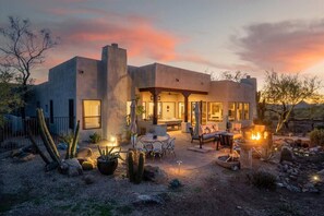 Outdoor dining - 6 Hole Golf | Hot Tub | Pool+More | Featured on TV show Staycation (Phoenix)