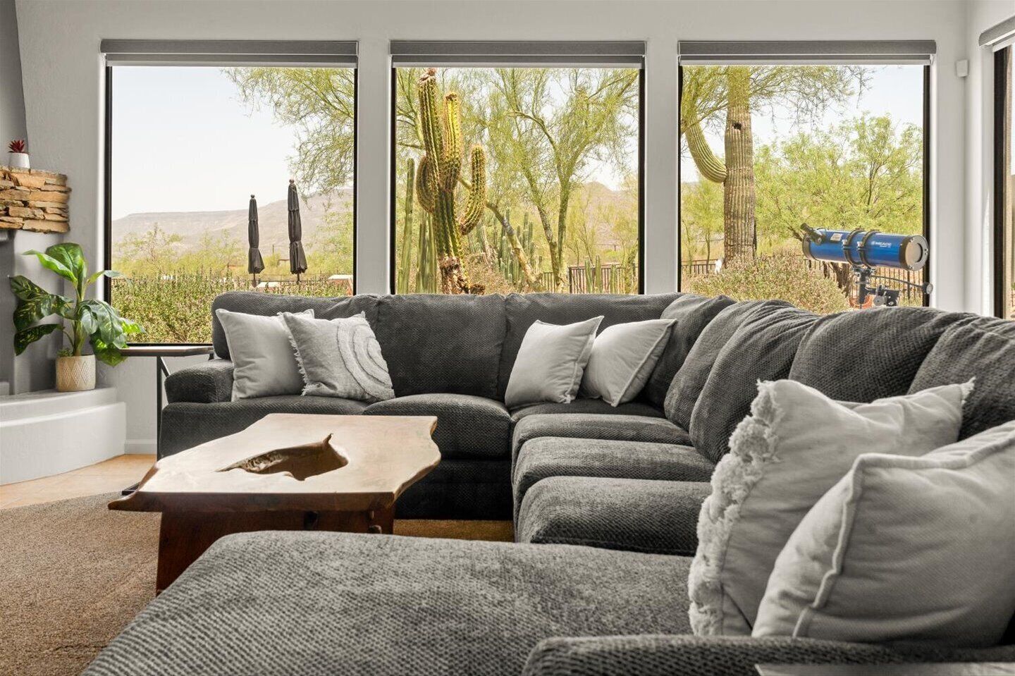 Smart TV, fireplace, video games, ping pong