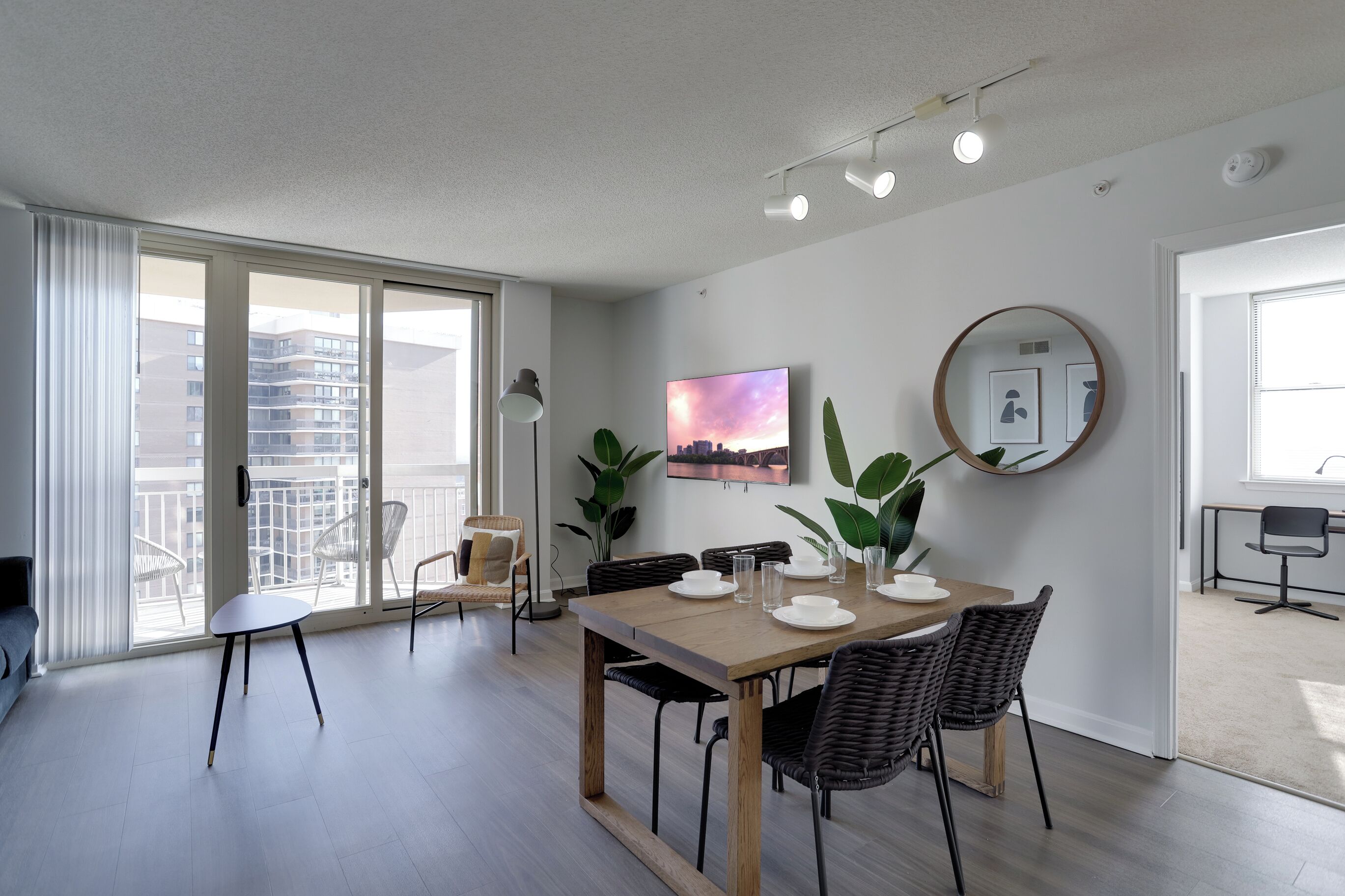 Comfort Apartment, 2 Bedrooms, City View | Living area | 50-inch Smart TV with cable channels, TV, fireplace