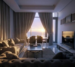 Junior Apartment | Living area | LCD TV - Al Safwa One  (Hidd)