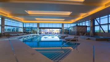 Indoor pool, open 8:00 AM to 10:00 PM, free pool cabanas, pool loungers