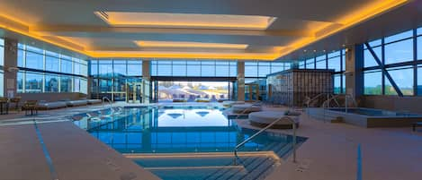 Indoor pool, free pool cabanas, pool loungers