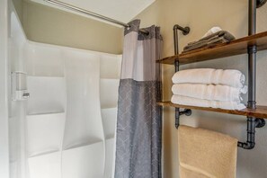 Hair dryer, towels