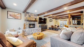 Smart TV, fireplace, video games, books