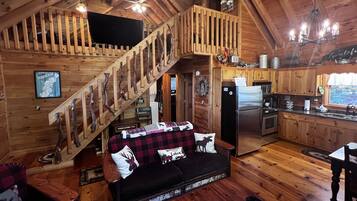 Smart TV, fireplace, video games, foosball