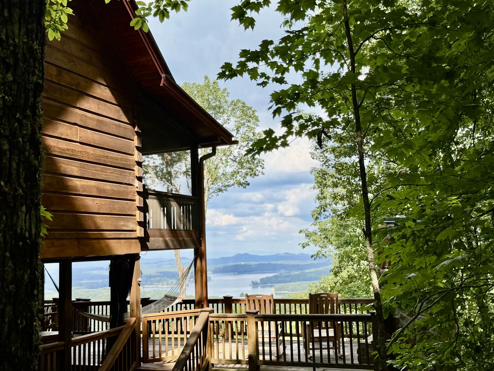 Cabin sits at the end of the road views overlooking mountains and Lake Blue Ridge