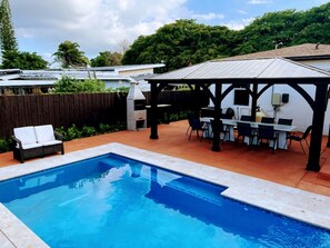 Outdoor pool, a heated pool