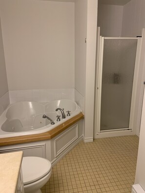 Baignoire, sèche-cheveux, serviettes fournies, savon