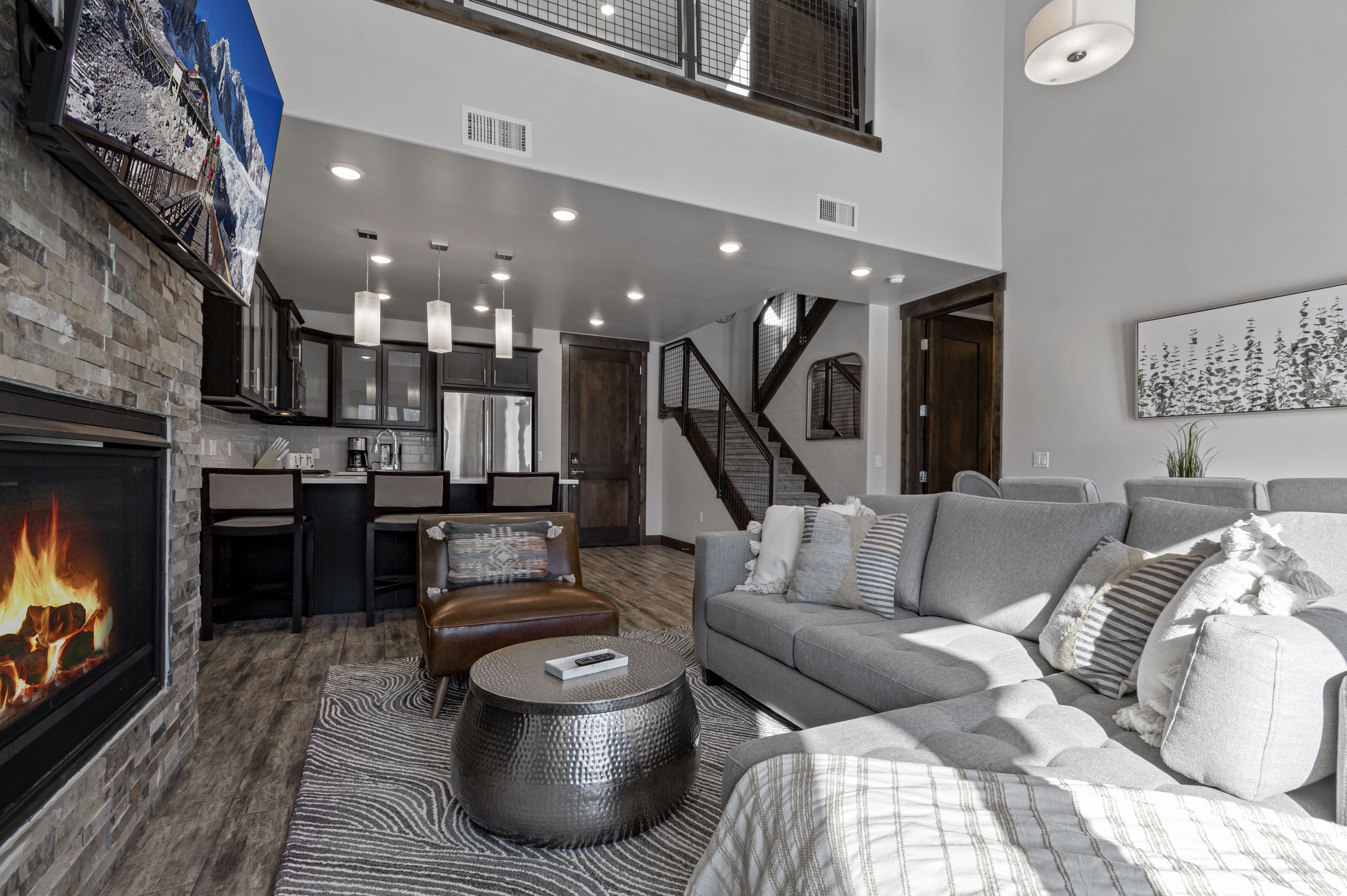 TV, fireplace, DVD player