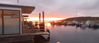 Houseboat "Geiselruh" with Lake View, Terraces & Wi-Fi