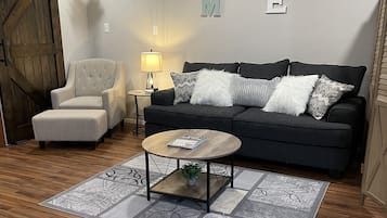 Smart TV, DVD player, books, video library