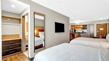 1 bedroom, desk, soundproofing, iron/ironing board