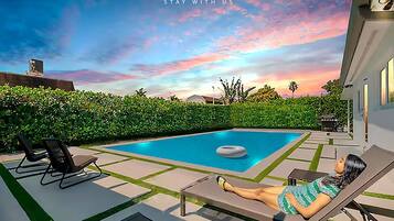 Outdoor pool, a heated pool