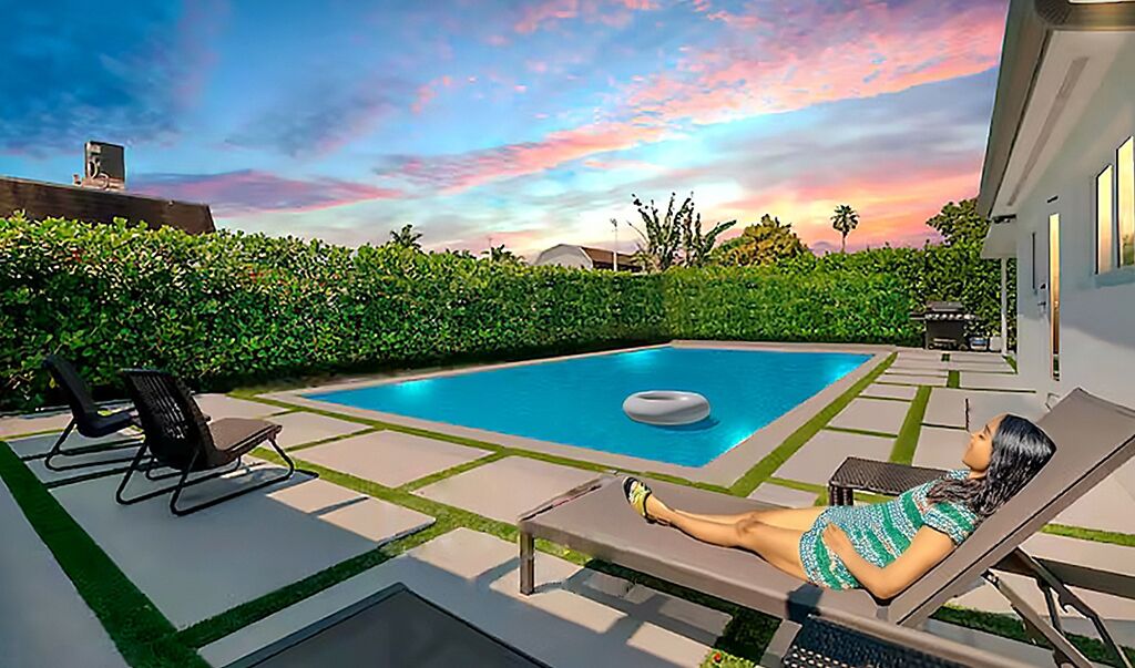 Outdoor pool, a heated pool