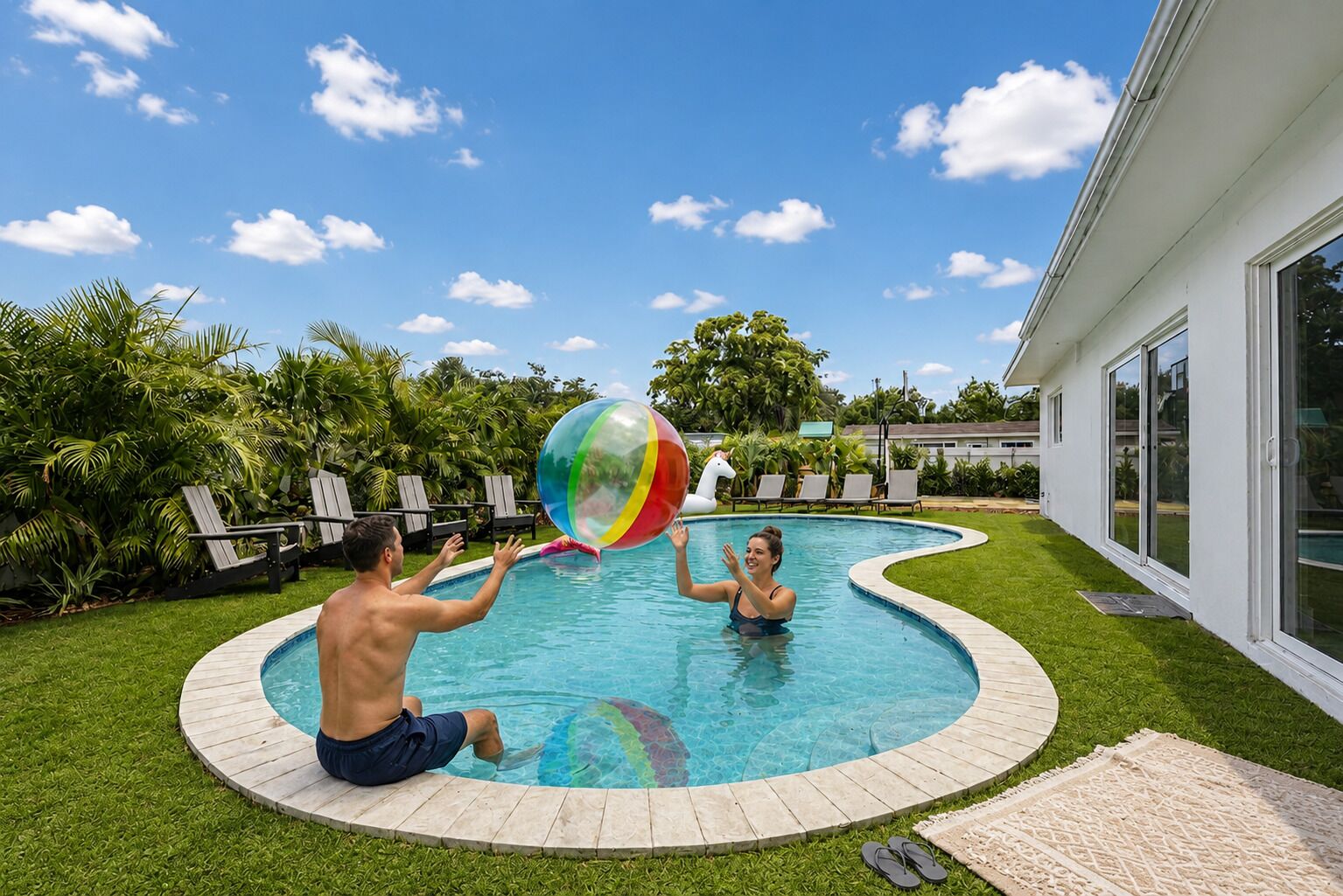 Outdoor pool, a heated pool