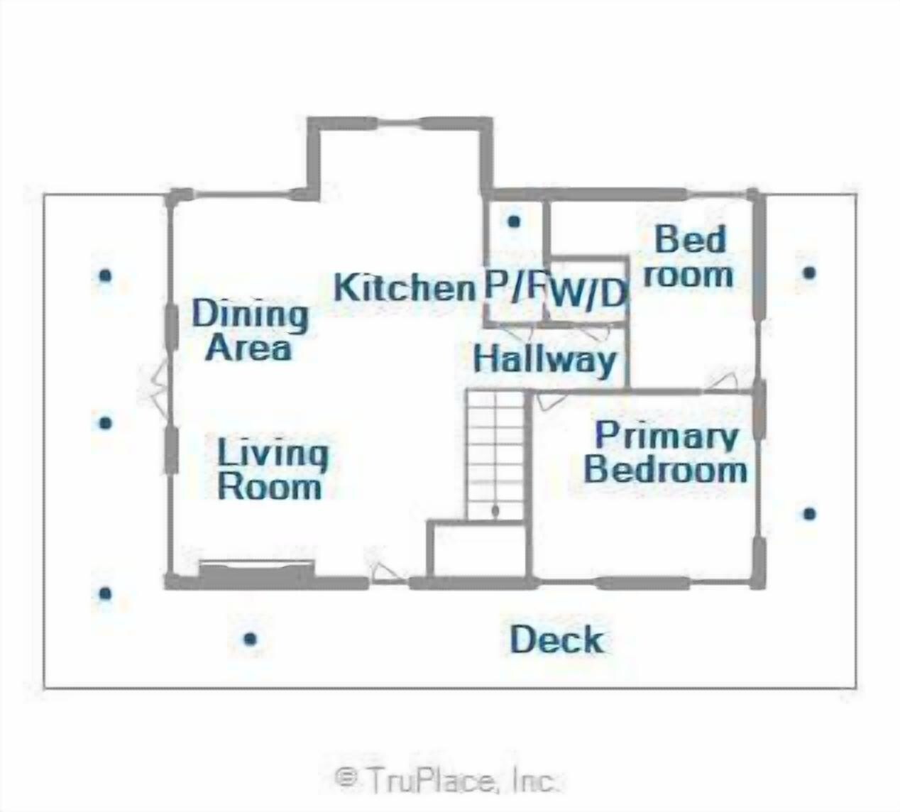 Plano de planta con comedor, cocina, sala de estar, dormitorio principal, pasillo y terraza.