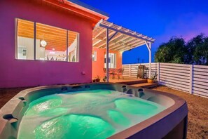 Terrace/patio - Breathtaking Views, Incredible Stargazing, Hot Tub & Cowboy Tub, on Private Lot (Morongo Valley)