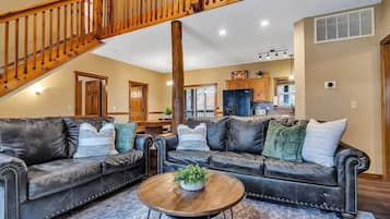 TV, fireplace, offices