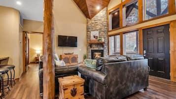 TV, fireplace, offices