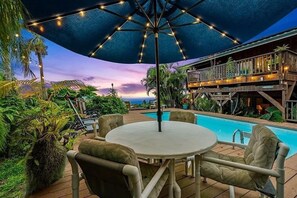 Outdoor pool - Papa Belle 3.5 Acre Estate w/Pool, Spa, Epic Ocean Views, and Orchard (Captain Cook)