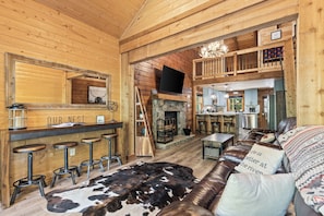 Smart TV, fireplace, video games, books
