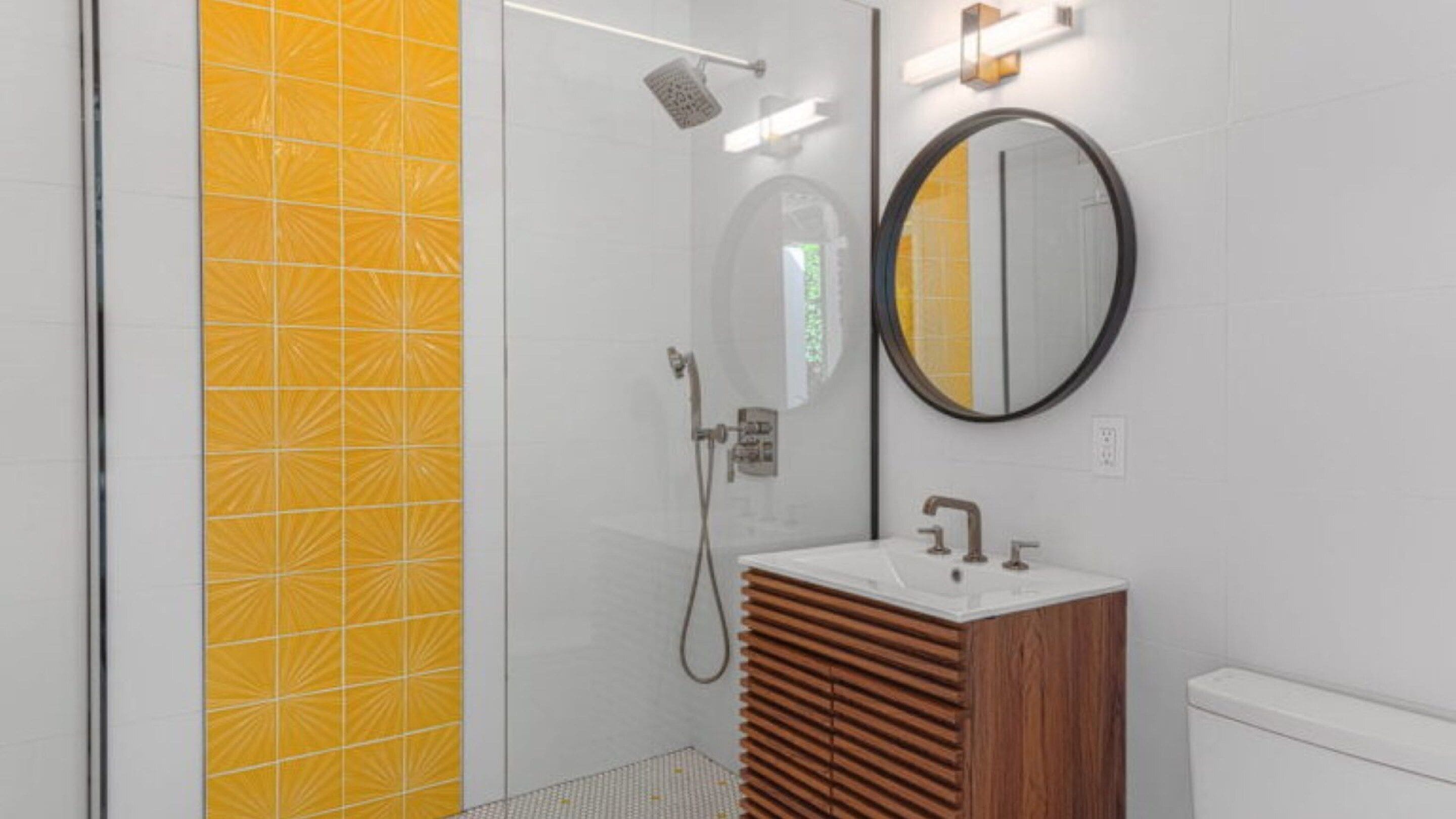 shower, rainfall showerhead, designer toiletries, hair dryer