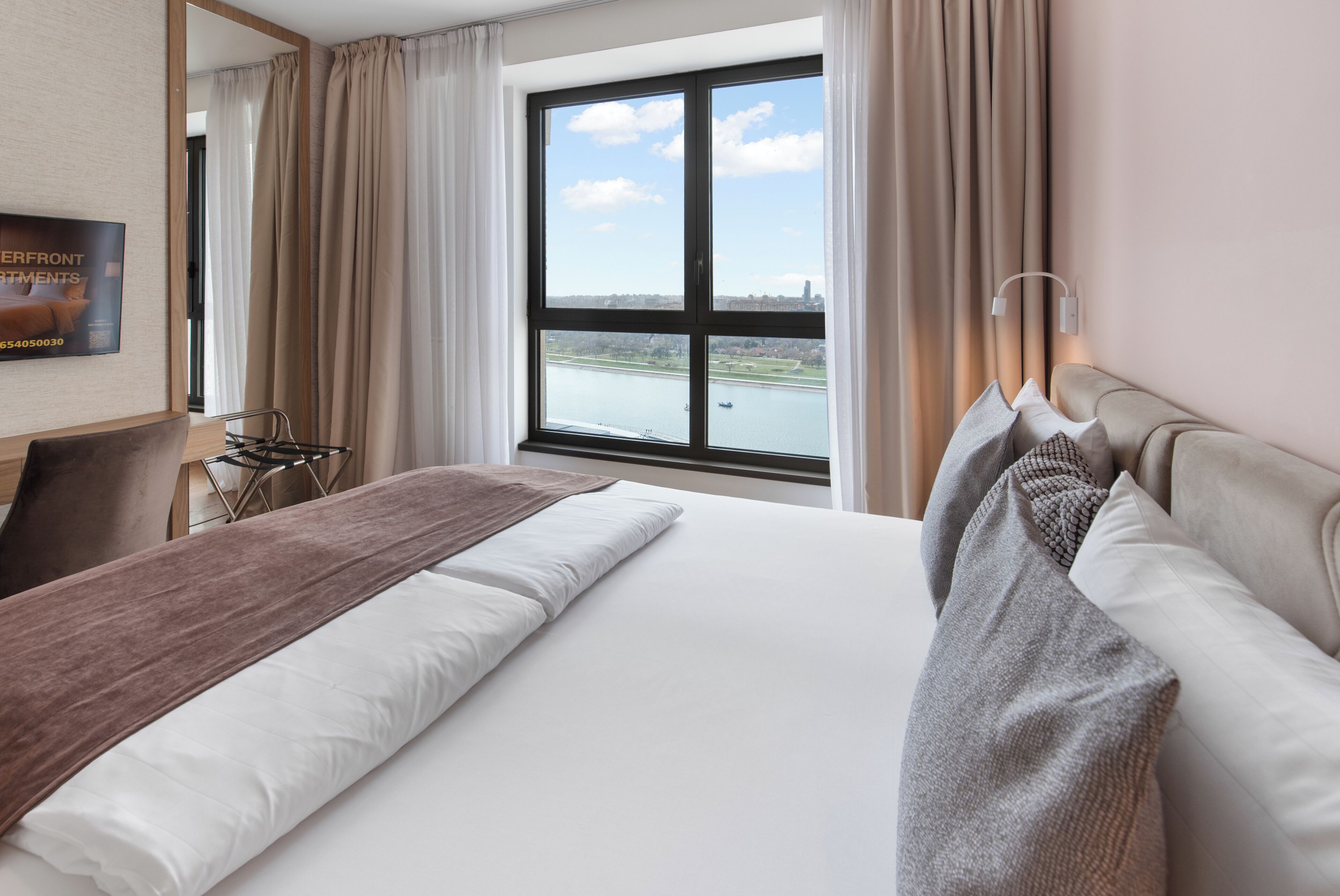 In-room safe, desk, laptop workspace, soundproofing