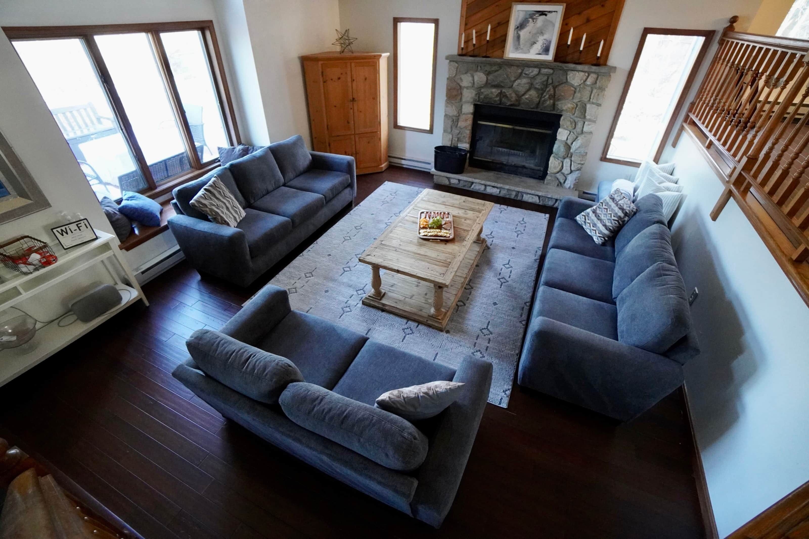 TV, fireplace, foosball, table tennis