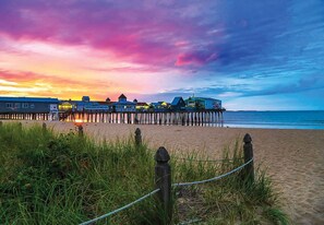 Plage, chaises longues