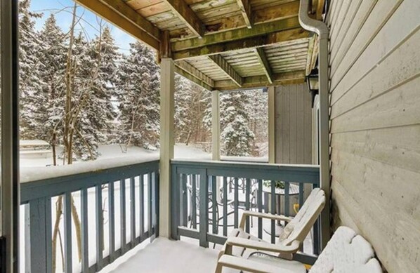 Apartment, 1 Bedroom, Patio, Garden View | Balcony - Slope-side Studio Bliss Ski-in Ski-out, Renovated At Blue, Hot Tub, Fast Wi-fi (The Blue Mountains)