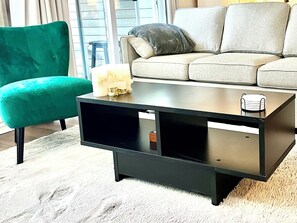 Apartment, 1 Bedroom, Patio, Garden View | Living area - Slope-side Studio Bliss Ski-in Ski-out, Renovated At Blue, Hot Tub, Fast Wi-fi (The Blue Mountains)