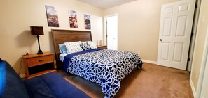 2 bedrooms, iron/ironing board, WiFi, bed sheets