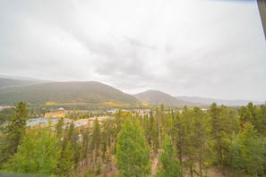 A mountainous landscape with a forest in the foreground and a building complex in the background. - Saints John 2549 (Keystone)
