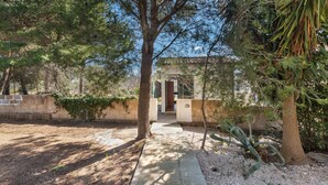 A pathway leading to a building surrounded by trees and a cactus plant. - 2762 Zeus Apartments - Appartamento by Barbarhouse (Porto Cesareo)