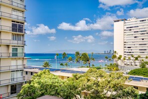 Enjoy stunning ocean views from your balcony overlooking the beach.