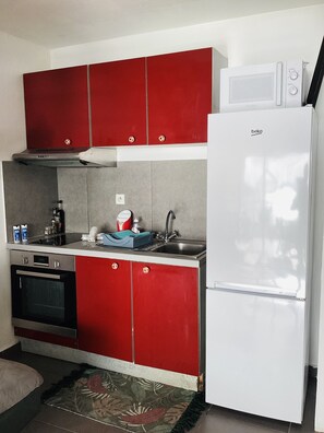 Fridge, microwave, oven, stovetop - Small sugar bowl duplex with sea view (Cul de Sac)