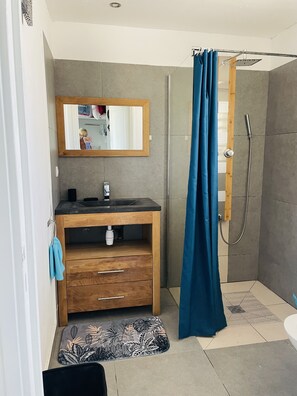 Shower, hair dryer, towels, soap - Small sugar bowl duplex with sea view (Cul de Sac)